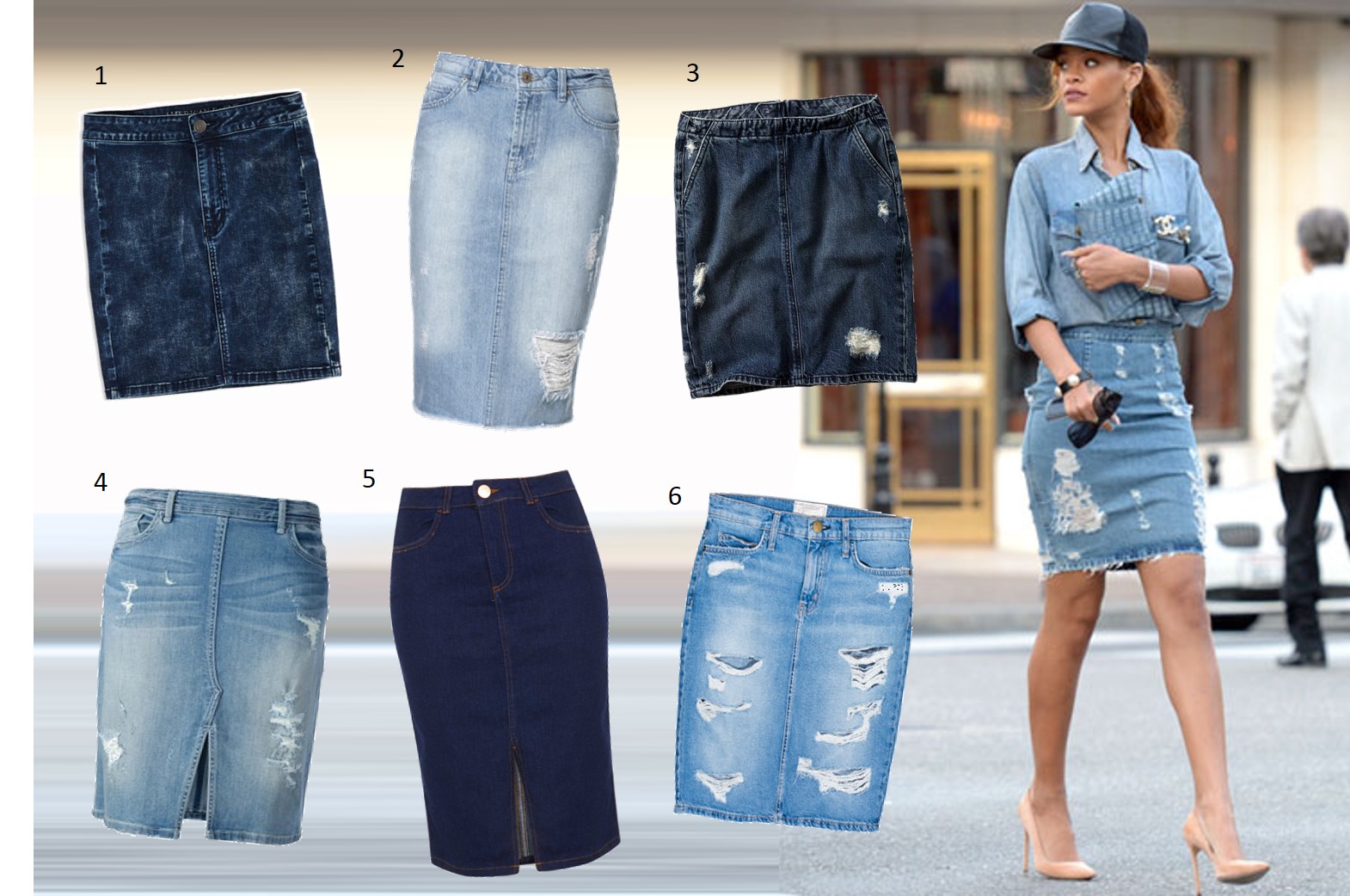 Here, There, Everywhere: The Distressed Denim Skirt - Listen to Lena